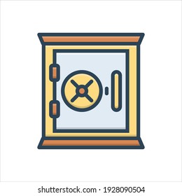 Farbiges Safe-Box-Symbol. Vektorgrafik