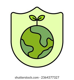 colorful safety earth icon on white background, icon design for apps, presentation, banner, sign, symbol, logo. Artificial intelligence icon concept. vector illustration.