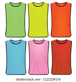 Colorful safety vest set. vector illustration