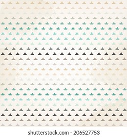 Colorful Sailboat Pattern On Old Paper