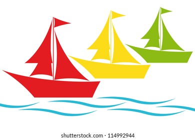 Colorful sailing boats