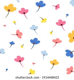 Colorful Sakura in white background 