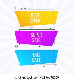 Colorful sale banner set vector design