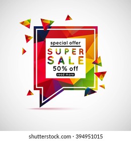 Colorful Sale Banner with text. Quote Template. Vector eps 10 format.