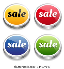 Colorful sale buttons