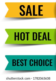 Colorful Sale Labels With Isolated White Background With Gradient Mesh, Vector Illustration