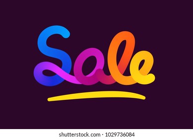 Colorful sale sign. Isolated on a dark purple background. Bright colors. 100% scalable vector illustration. 