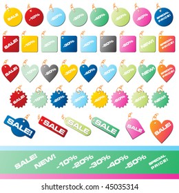 colorful sale stickers set