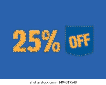 Colorful Sale vector patch - 25% off