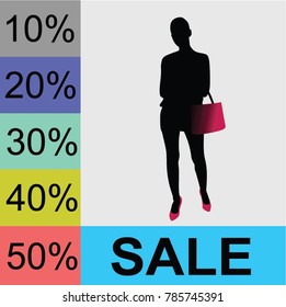 Colorful sales banner , vector