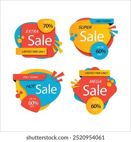colorful sales banners collection. sale banner