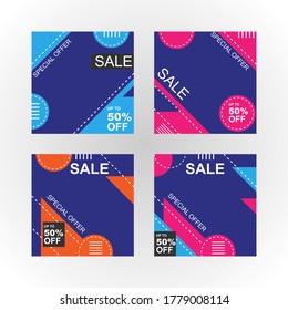 Colorful sales instagram post collection. - Vector.