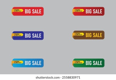 Colorful sales label collection vector art
