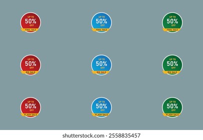 Colorful sales label collection vector art
