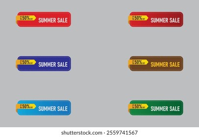 Colorful sales label collection vector art
