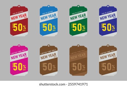 Colorful sales label collection vector art
