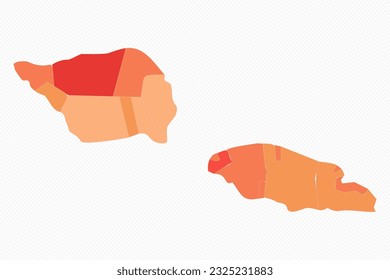 Colorful Samoa Divided Map Illustration, can be used for business designs, presentation designs or any suitable designs.