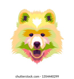 Colorful samoyed dog illustration