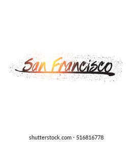 Colorful san francisco text vector