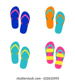 colorful sandals isolated vector  illustration