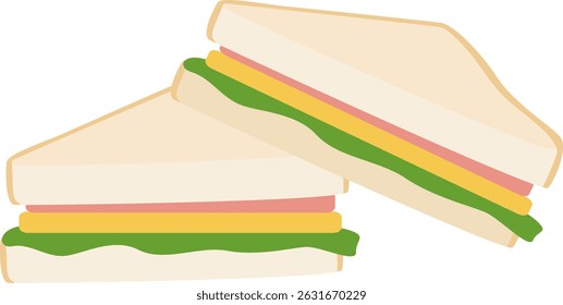 Colorful Sandwich Food Image Illustration