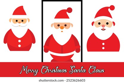 Colorido conjunto de Vector de personaje de Navidades de Santa Claus. Ilustración vectorial de dibujos animados de Santa Claus para Navidades felices.