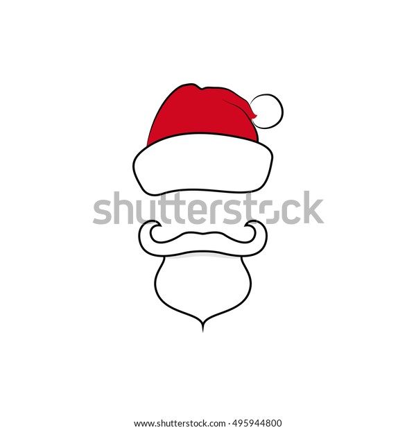 Colorful Santa Claus Face Beard Isolated Stock Vector (Royalty Free ...