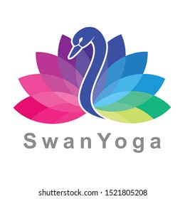 colorful sawn logo design template, with lotus spa