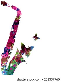 Colorful saxophone design