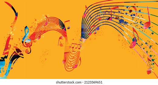 Colorful saxophone with musical notes for live jazz, blues, rock concert events, music festivals and shows, party flyers and invitations. Musical poster for club party vector illustration