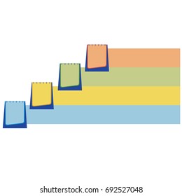 Colorful scale with notebooks 