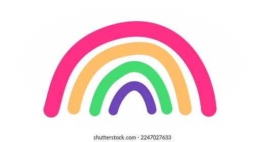 Colorful scandinavian rainbow icon simple illustration