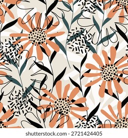 Patrón de Vector sin costuras escandinavo colorido. Ideal para el Fondo de pantalla, texturas superficiales, textiles