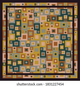 Colorful scarf design with square pattern