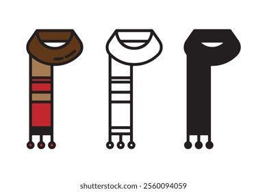 Colorful Scarf Illustration in Three Variations