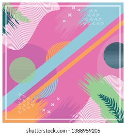 Colorful scarf pattern on pink