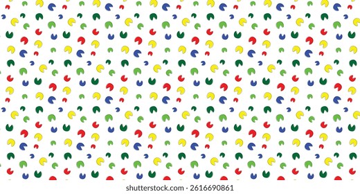 colorful scatter seamless pattern with donkey footprints for textile, fabric, wrapping, and other. animal footprints background