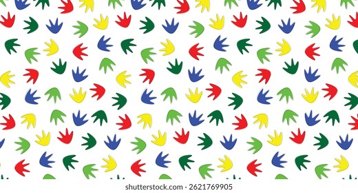 colorful scatter seamless pattern with rat footprint. Animal footprint background for textile, wrapping and other