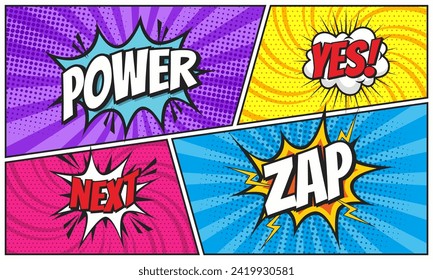 Colorful scene comic background with speech bubble expression 