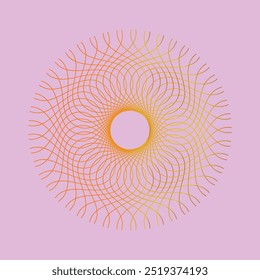 um design esquemático colorido com círculos e arte fractal mostra ilustração de conceito de padrões intrincados e vibrantes.
