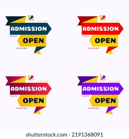colorful school admission open banner vector
