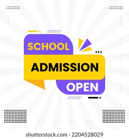 colorful school admission open banner vector abstract shape back to school college university coaching