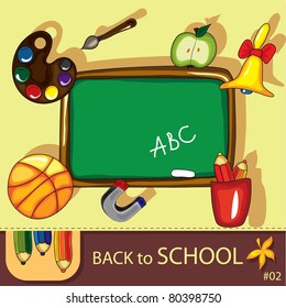 Colorful school background with cute school design elements and  space for your text. Series  # 2