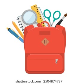 A Colorful School Backpack filled with essential Stationery Supplies for students needs