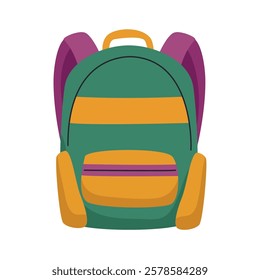 Colorful school backpack filled with essential supplies