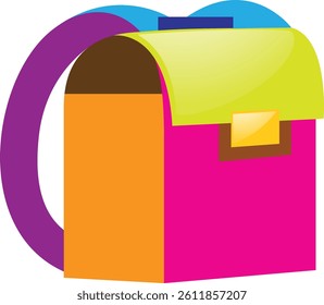Colorful school backpack vector illustration education