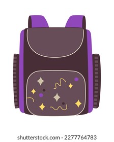 Colorful school bag flat icon Trendy backpack for children. Vector illustration