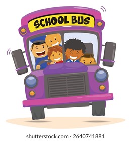 a colorful school bus artwork with white background