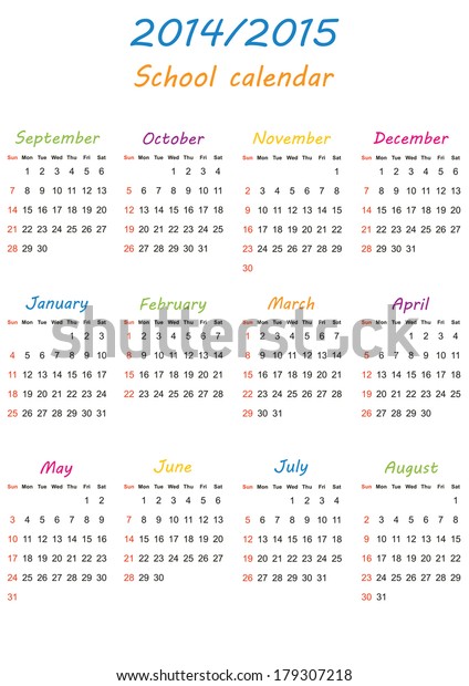 Colorful School Calendar On New Year Stock Vector Royalty Free Colorful School Calendar On New Year Stock Vector Royalty Free