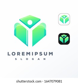 Colorful school icon logo design ready to use